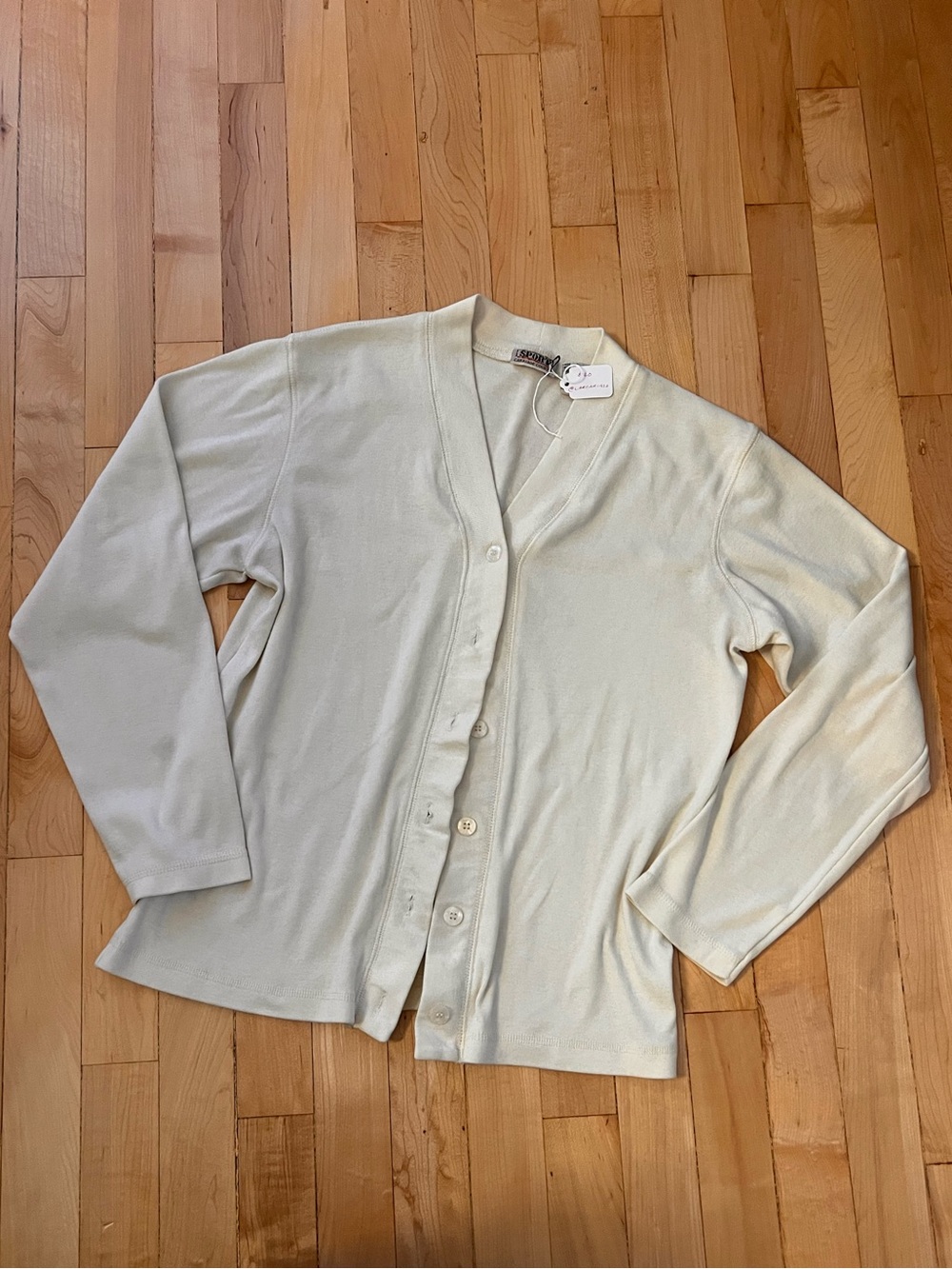 Vintage Light Cream Button-Front Cardigan